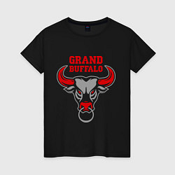 Футболка хлопковая женская Grand Buffalo, цвет: черный