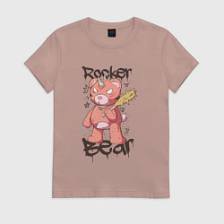 Женская футболка Медведь рокер
