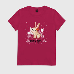 Женская футболка Love you bunny
