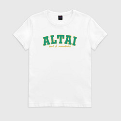 Футболка хлопковая женская Altai soul and mountains, цвет: белый