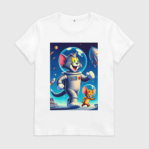 Женская футболка Космонавты Том и Джерри / Белый – фото 1