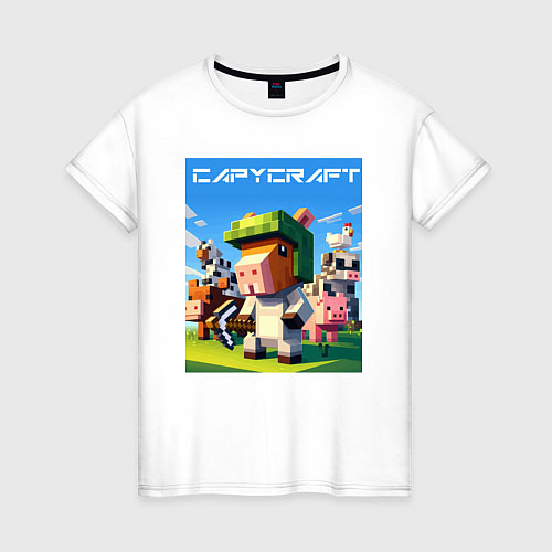 Женская футболка Capycraft - collaboration ai art / Белый – фото 1