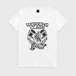 Футболка хлопковая женская Working class heroes, цвет: белый