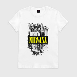 Футболка хлопковая женская Nirvana band, цвет: белый