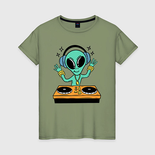 Женская футболка Диджей инопланетянин / Авокадо – фото 1