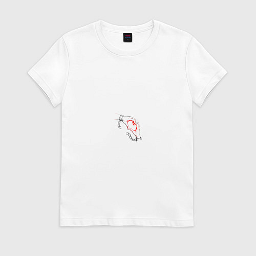 Женская футболка Heart with hands - разрыв оков / Белый – фото 1