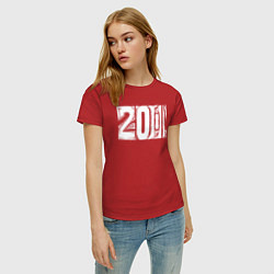 Футболка хлопковая женская Граффити стиль 2001, цвет: красный — фото 2