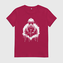 Женская футболка Нефтяник в белой краской