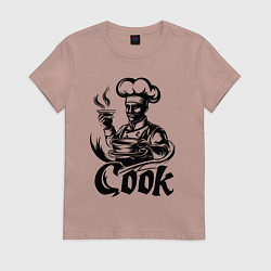 Женская футболка Повар готовит блюдо