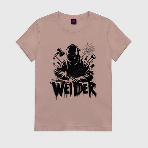 Женская футболка Сварщик граффити / Пыльно-розовый – фото 1