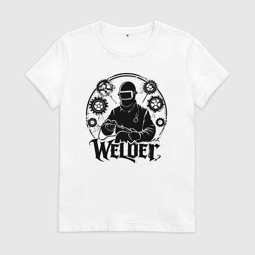 Женская футболка Сварщик стимпанк / Белый – фото 1