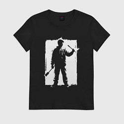 Женская футболка Художник в белом штрихе