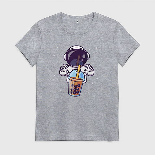 Женская футболка Космический бабл-чай / Меланж – фото 1