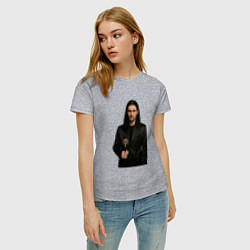 Футболка хлопковая женская Bones с тростью, цвет: меланж — фото 2