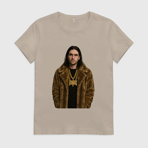 Женская футболка Bones в шубе / Миндальный – фото 1