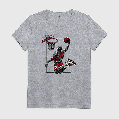 Женская футболка Michael Jordan dunk / Меланж – фото 1