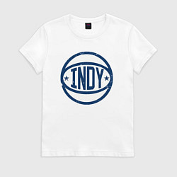 Футболка хлопковая женская Indy Pacers ball, цвет: белый