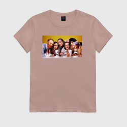 Футболка хлопковая женская Художниик друзья, цвет: пыльно-розовый