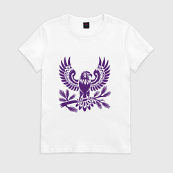 Футболка хлопковая женская Орёл расправил крылья, цвет: белый