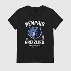 Футболка хлопковая женская Memphis Grizzlies - NBA team, цвет: черный