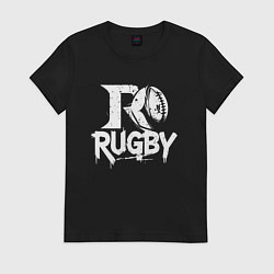 Женская футболка Регбийный мяч в стиле гранж