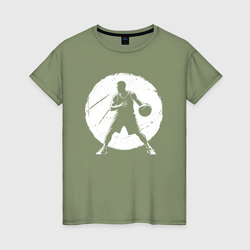Женская футболка Стритболист в круге / Авокадо – фото 1