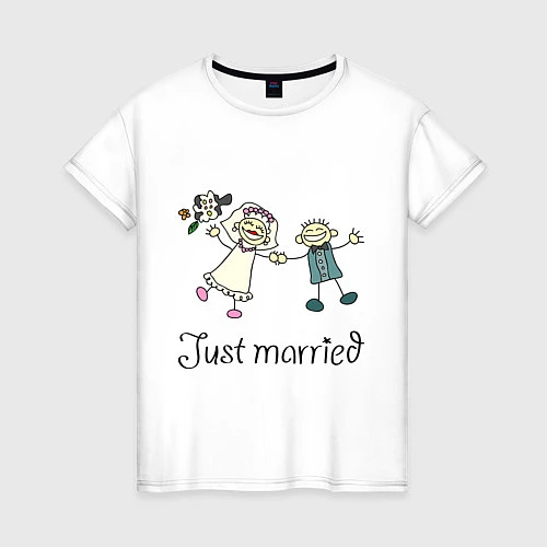 Женская футболка Just Married / Белый – фото 1