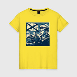 Женская футболка ВМФ - РФ