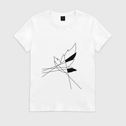 Футболка хлопковая женская Геометрия листа, цвет: белый