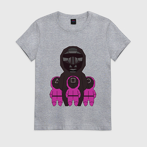 Женская футболка Персонажи сериала игра в кальмара / Меланж – фото 1