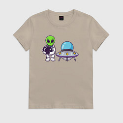 Женская футболка Инопланетянин космонавт