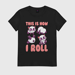 Футболка хлопковая женская Как я катаюсь, цвет: черный