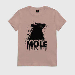 Женская футболка Крот в черных каплях