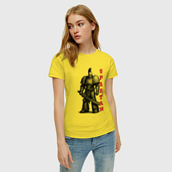 Футболка хлопковая женская Спартанец комический десантник, цвет: желтый — фото 2