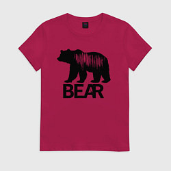 Женская футболка Черный медведь с полосами