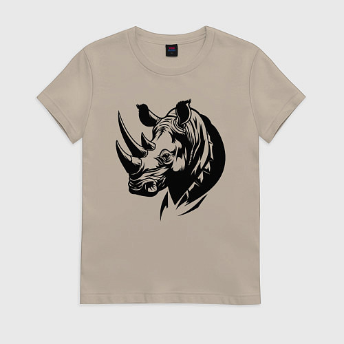 Женская футболка Черный носорог / Миндальный – фото 1