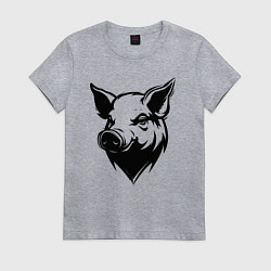 Женская футболка Свиная голова