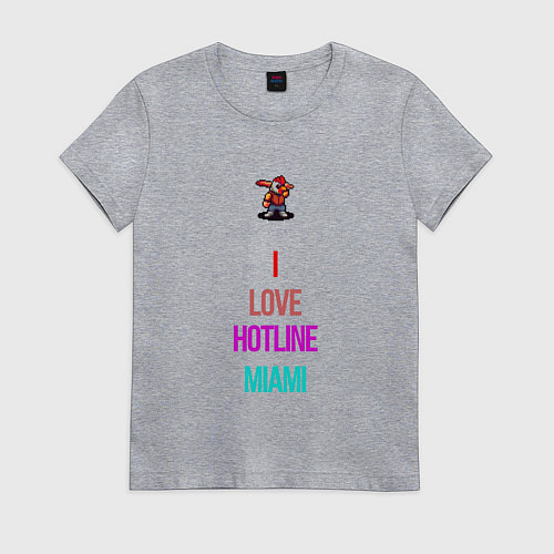 Женская футболка I love Hotline Miami / Меланж – фото 1
