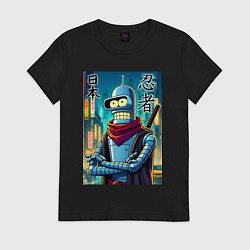 Женская футболка Бендер Токийский ниндзя - нейроарт
