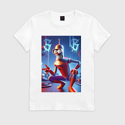 Женская футболка Бендер-паук мем коллаба