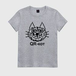 Женская футболка QR - кот