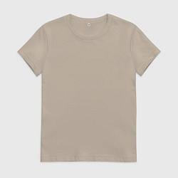 Футболка хлопковая женская Пушкин арт в современной обработке, цвет: миндальный