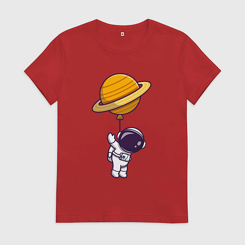 Женская футболка Шарик сатурна / Красный – фото 1