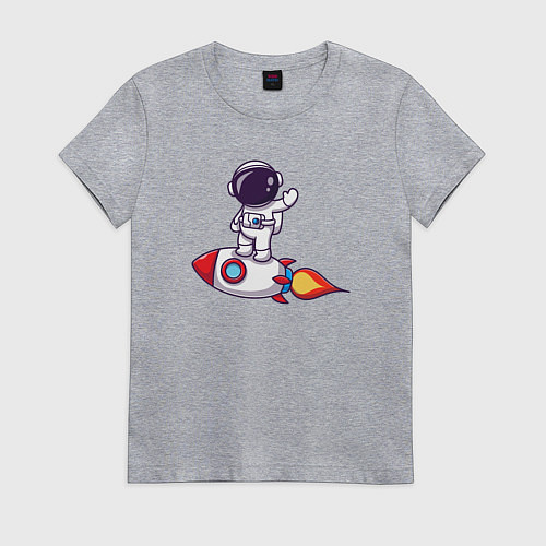 Женская футболка Space man rocket / Меланж – фото 1