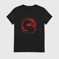 Футболка хлопковая женская Red dragon kombat, цвет: черный