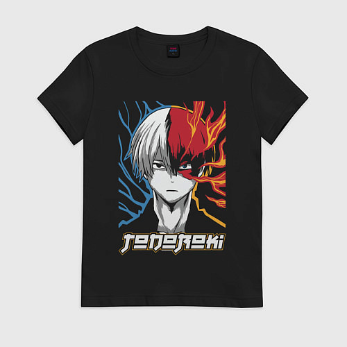Женская футболка Шото Тодороки Моя геройская академия / Черный – фото 1