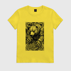 Женская футболка Атакующий мишка