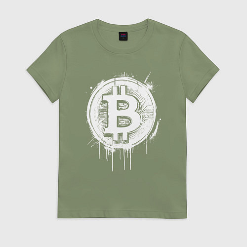 Женская футболка Биткоин в стиле Бэнкси / Авокадо – фото 1