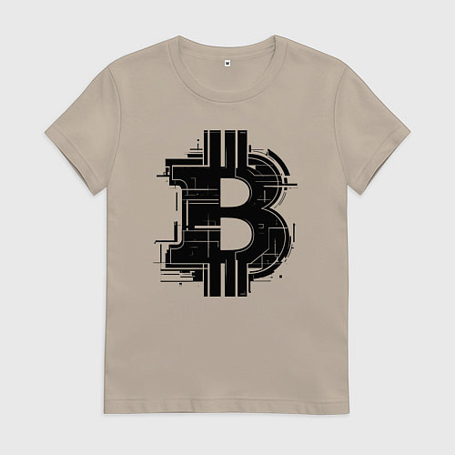 Женская футболка Urban биткоин / Миндальный – фото 1