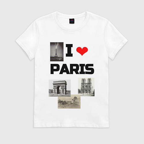Женская футболка I love Paris / Белый – фото 1